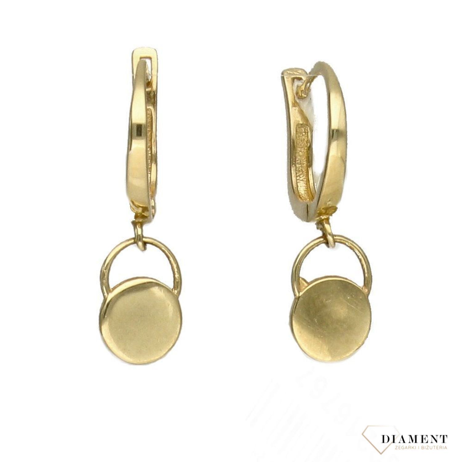 Złote kolczyki 585 z wiszącym kółeczkiem KL 6780.jpg